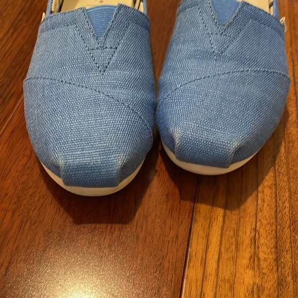 Lightly worn Toms alpargata. Azure blue. Heritage canvas. - Picture 5 of 7